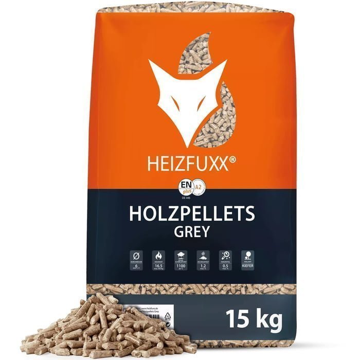 Granulés HEIZFUXX gris EN+ A2 – Palette 65 sacs x 15kg
